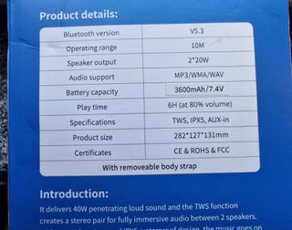 Cassa Bluetooth MOBEX S010 Impermeabile