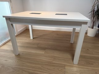Mesa comedor extensible madera blanca