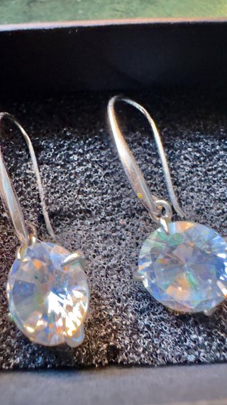 Pendientes vintage plata con cristal