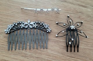 Set 3 Tiaras y Peinetas Novia/Fiesta
