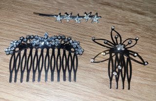 Set 3 Tiaras y Peinetas Novia/Fiesta