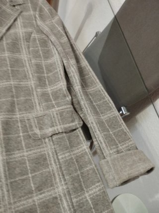 Americana cuadros gris y blanco