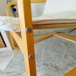 Butaca Ikea Beige Tela y Madera Pino