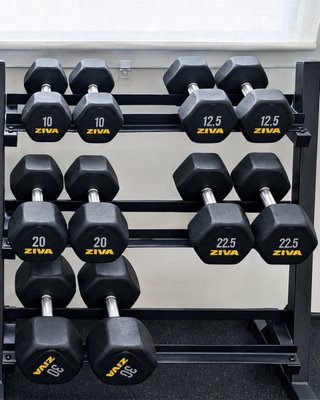 MANCUERNERO ZIVA 2.5KG A 30KG HEXAGONALES GYM