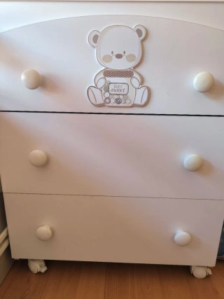 Cuna bebé + mueble cambiador bañera