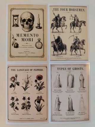 Pack 4 Pegatinas "Dark Academia" Vintage