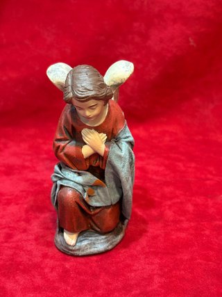 Nacimiento de Barro  lienzado + angel antiguo
