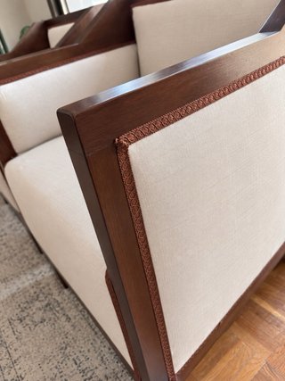 2 sillones vintage tapizados beige | Butacas