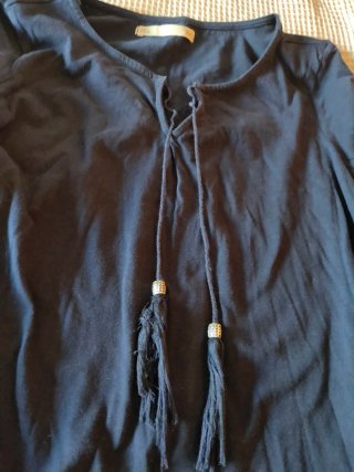 Camiseta azul marino talla S manga larga