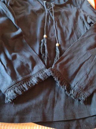 Camiseta azul marino talla S manga larga