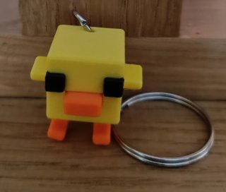 Llavero Pollito Minecraft 3D