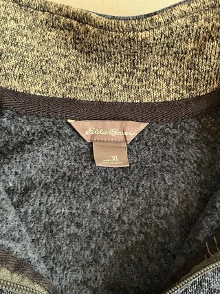 Jersey Eddie Bauer Azul/Gris vintage