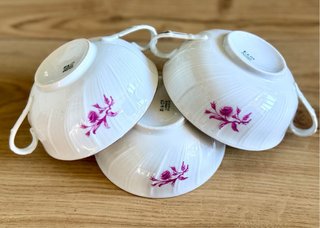 Limoges Bernardaud 3 tazas de consomé porcelana