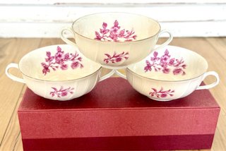 Limoges Bernardaud 3 tazas de consomé porcelana