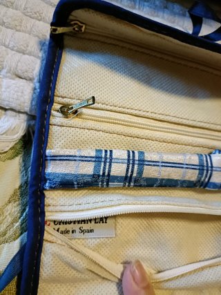 Neceser y porta anillos a cuadros