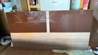 Cabecero de cama 150cm madera y cristal