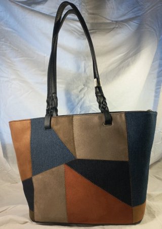 Bolso Parfois Patchwork Azul y Marrón
