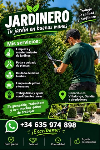 JARDINERO – TRABAJOS DE JARDINERÍA