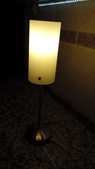 Lámpara de mesa táctil cristal y metal