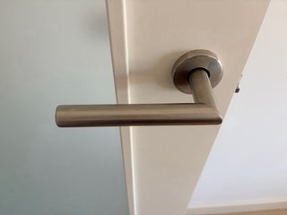 Puerta doble lacada blanco con cristal