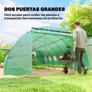 Invernadero túnel verde
