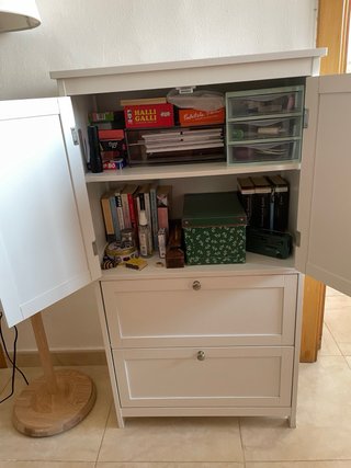 Cómoda blanco con puertas y 2 cajones