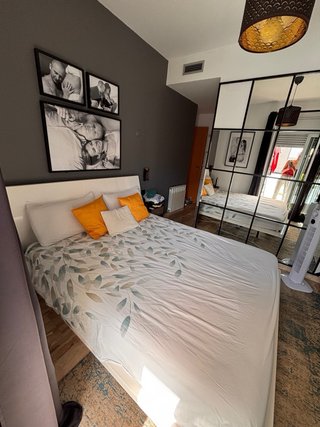 Cama Matrimonio Diseño Moderno Blanca lacado