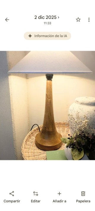 Pie de lámpara madera olmo