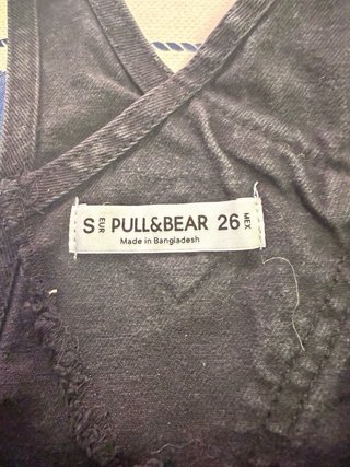 Peto vaquero mini Pull&Bear negro Talla S