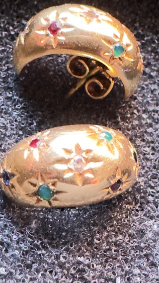 Pendientes vintage turban dorados años 90