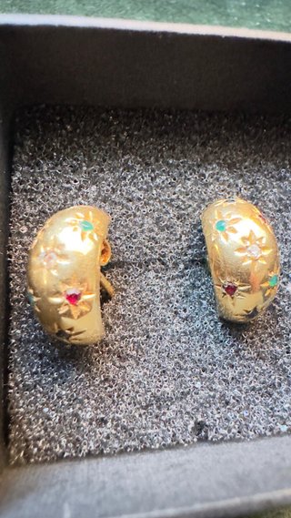 Pendientes vintage turban dorados años 90