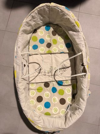 Capazo mimbre para bebé con estampado