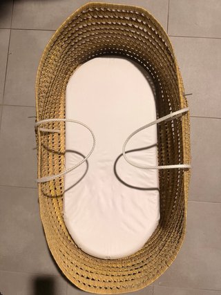 Capazo mimbre para bebé con estampado