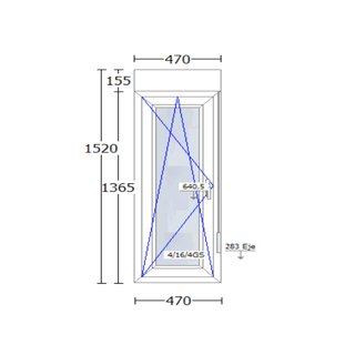 Ventana PVC CORTIZO 47 x 152 NUEVA