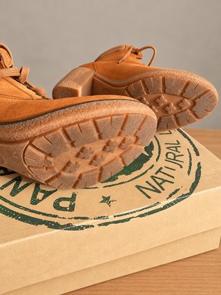 Botines Panama Jack piel tacón marrón/naranja