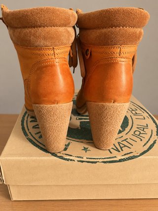 Botines Panama Jack piel tacón marrón/naranja