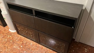 Mueble pared IKEA madera negro