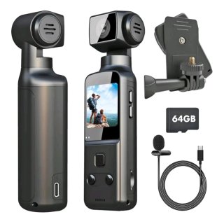 Bodycam 4K / Action Cam Vlog – Obiettivo rotabile