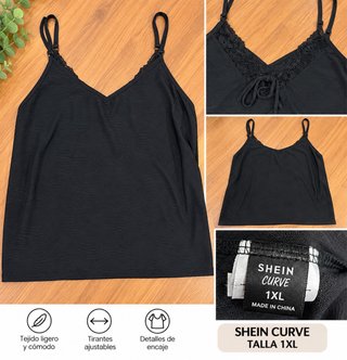 Top SHEIN CURVE Negro Talla 1XL