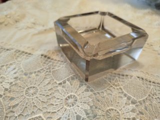 Cenicero cristal vintage emplomado cuadrado