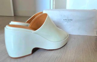 Sandalias Mule Cuña Blanca Sezane