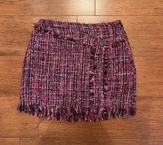 Minifalda Zara Tweed Rosa y Morado