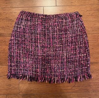 Minifalda Zara Tweed Rosa y Morado