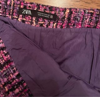 Minifalda Zara Tweed Rosa y Morado