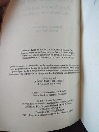 Libro No hay padres perfectos - Bruno Bettelheim