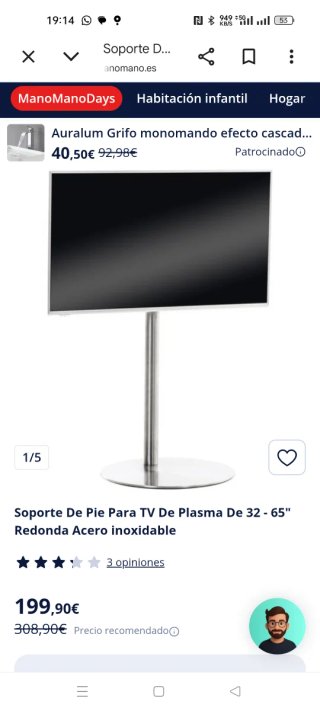 Soporte TV Acero Inoxidable