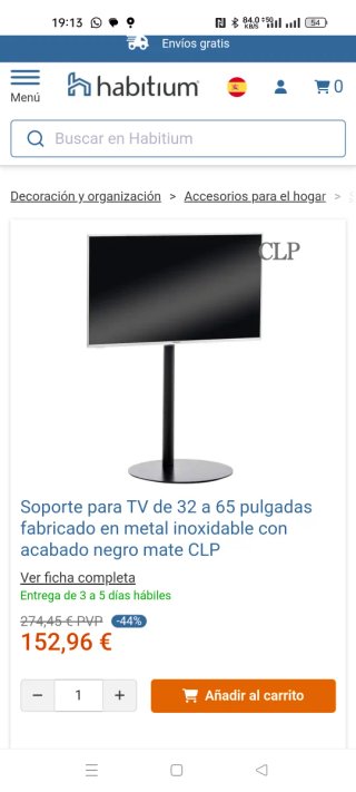 Soporte TV Acero Inoxidable
