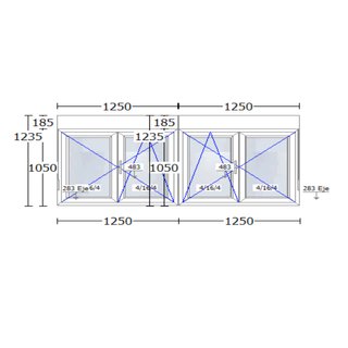 2 Ventanas PVC CORTIZO 125 x 123,5 NUEVAS