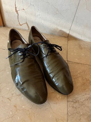 Zapatos Prada Verde Oliva Charol