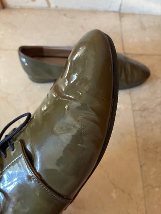 Zapatos Prada Verde Oliva Charol
